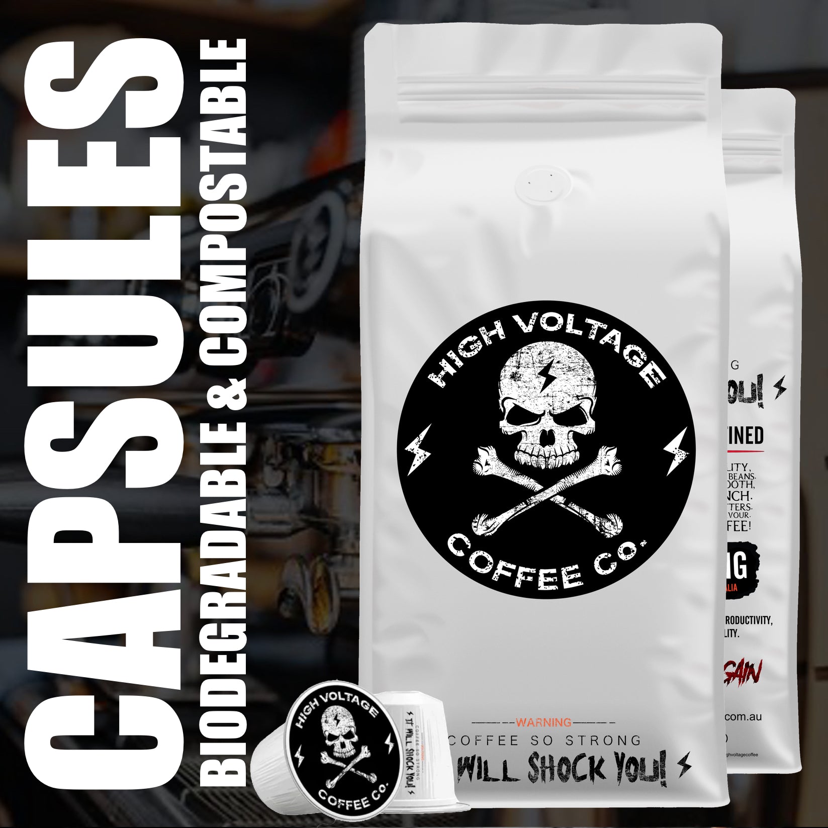 Strongest Coffee In Australia Nespresso Compatible Capsules Compostable & Biodegradable. Coffee Beans Available.